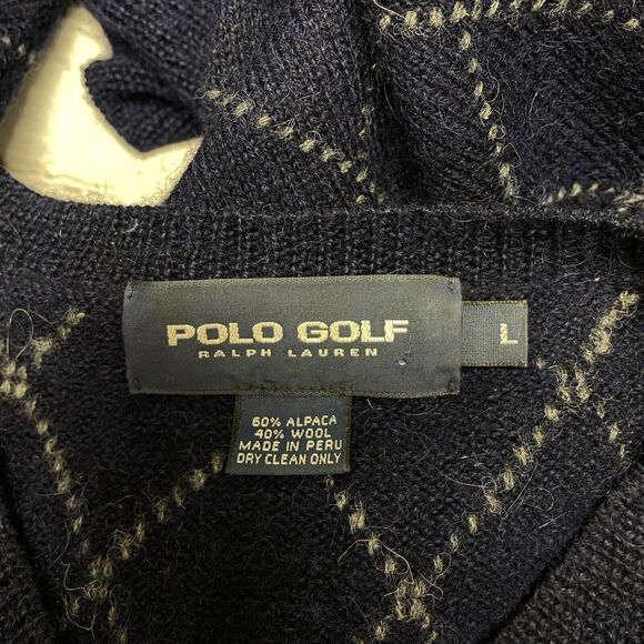 Vintage Polo Golf Ralph Lauren Men Alpaca Wool Blend Sweater Size Large M248 -6 - Picture 11 of 16